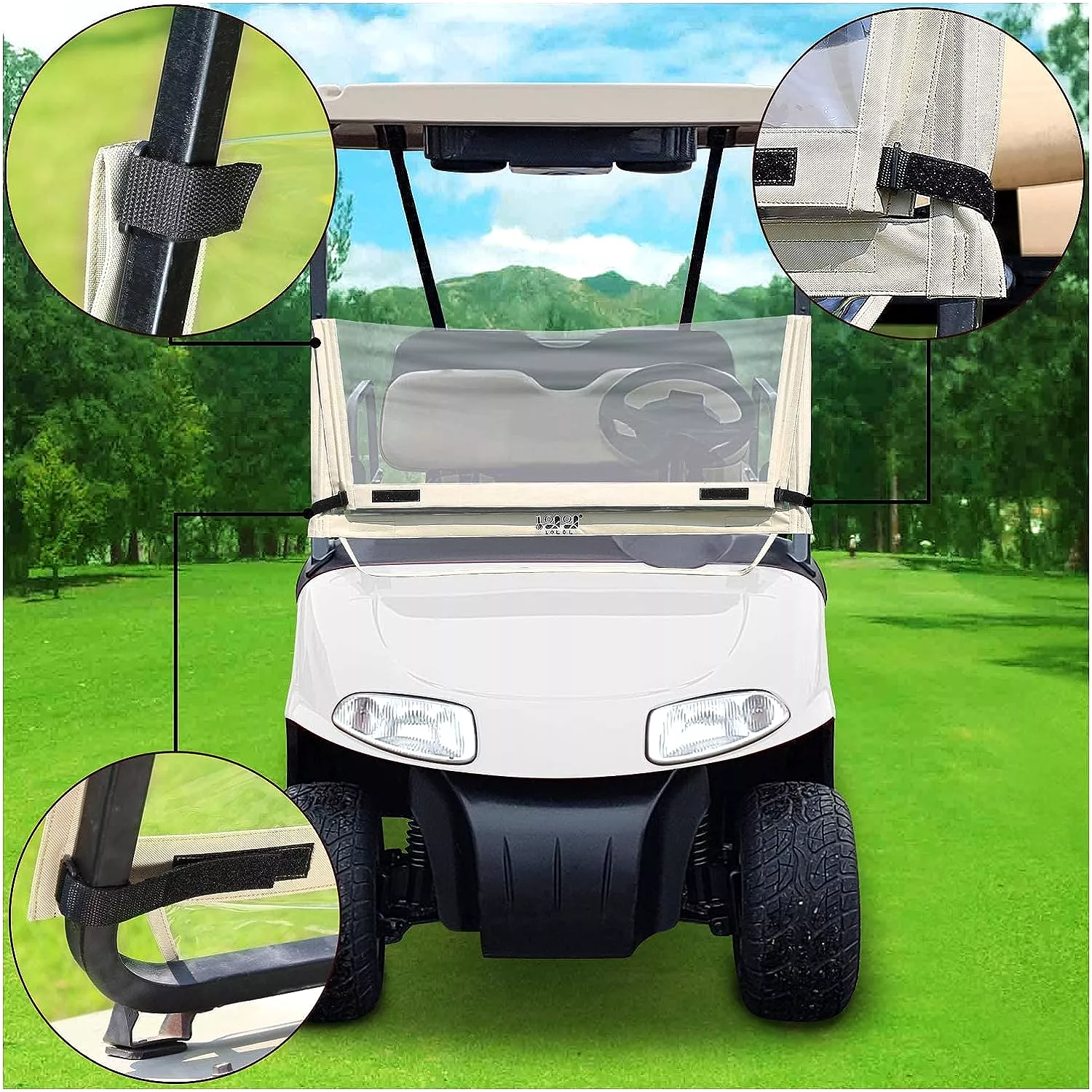 Portable Clear Film PVC Windshield for EZGO Golf Cart Parts - 10L0L