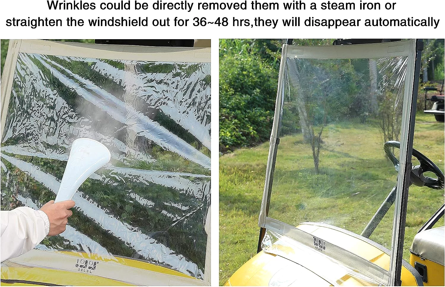 Portable Clear Film PVC Windshield for EZGO Golf Cart Parts - 10L0L