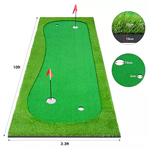 **Special Indoor Putting Green Package - 3.3 X 10 Putting Green, Golf Balls & Golf Putter Included