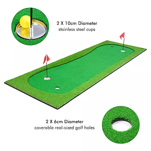 **Special Indoor Putting Green Package - 3.3 X 10 Putting Green, Golf Balls & Golf Putter Included