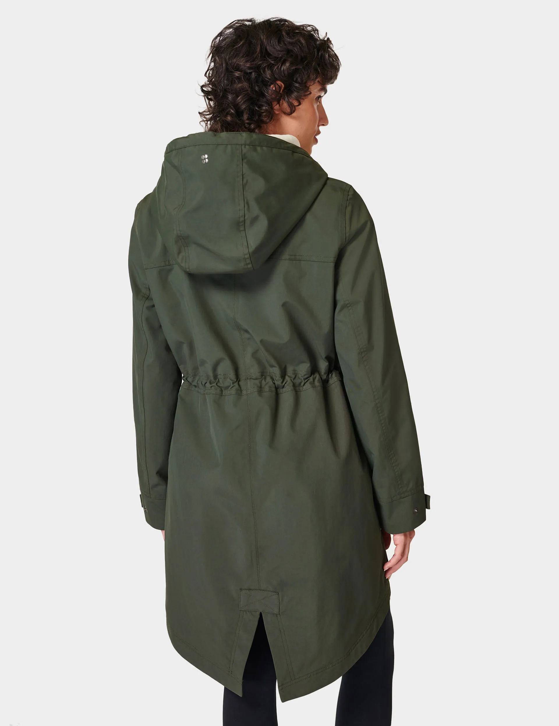 Sweaty Betty Stride Waterproof Parka - Dark Forest Green