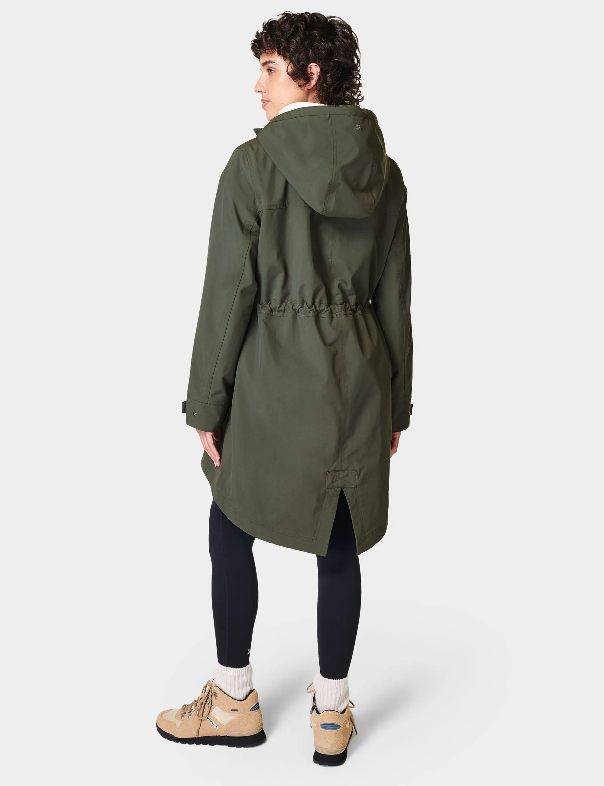 Sweaty Betty Stride Waterproof Parka - Dark Forest Green