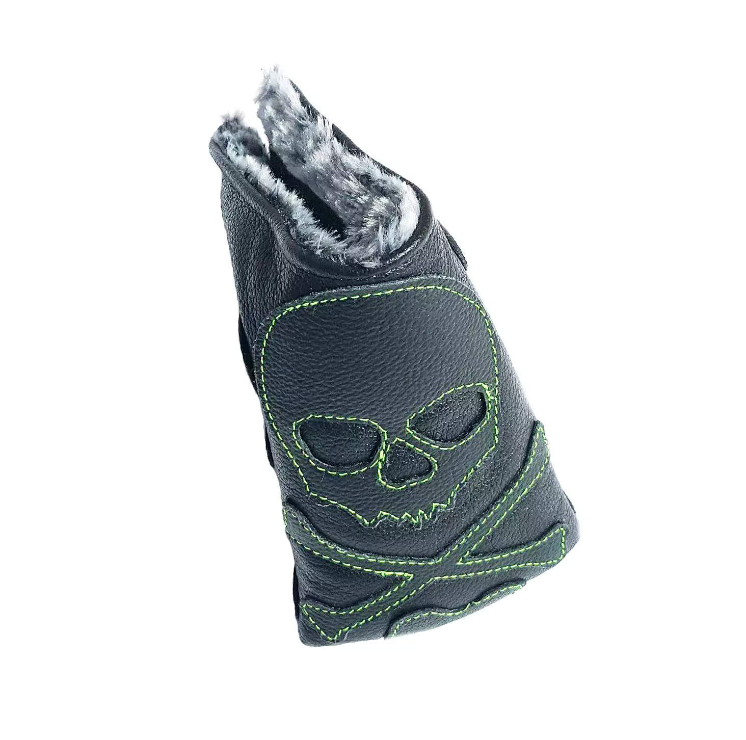 The Murdered Out Green Stitch Skull & Bones Camo Putter Cover