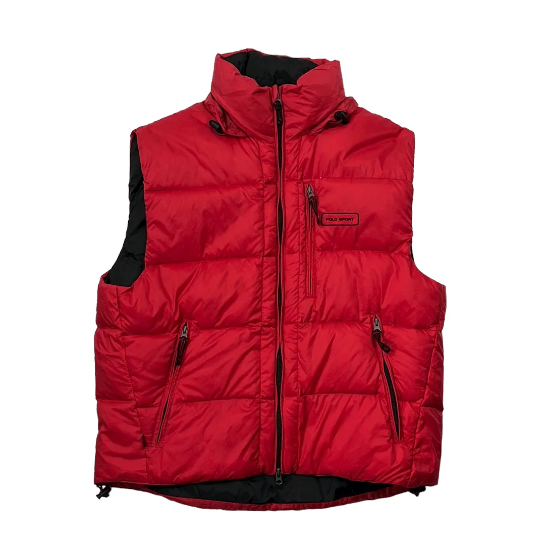 Vintage 90s Red Ralph Lauren Polo Sport Puffer Gilet - Large