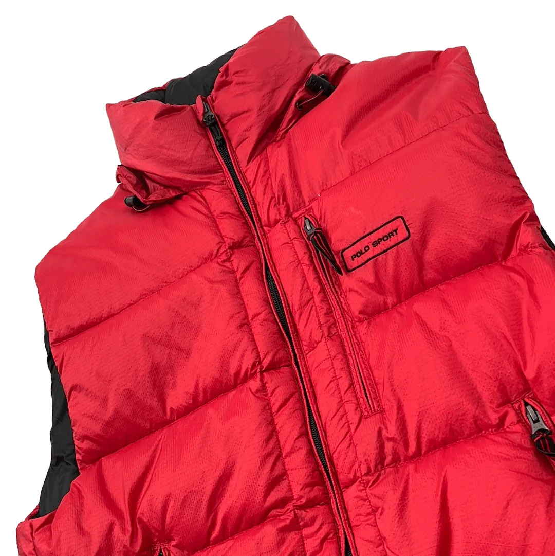 Vintage 90s Red Ralph Lauren Polo Sport Puffer Gilet - Large